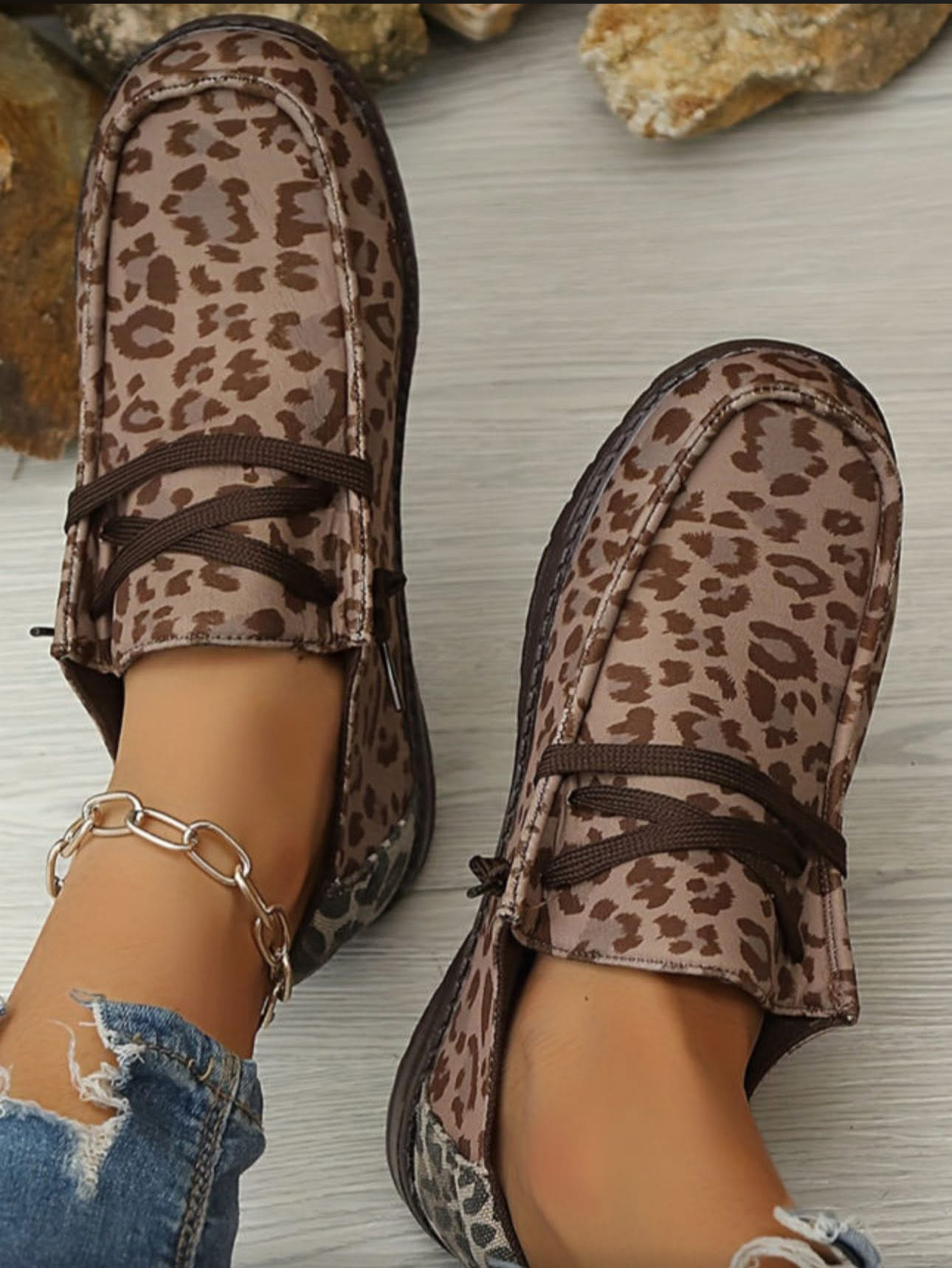 Coffee Leopard Print Shoe