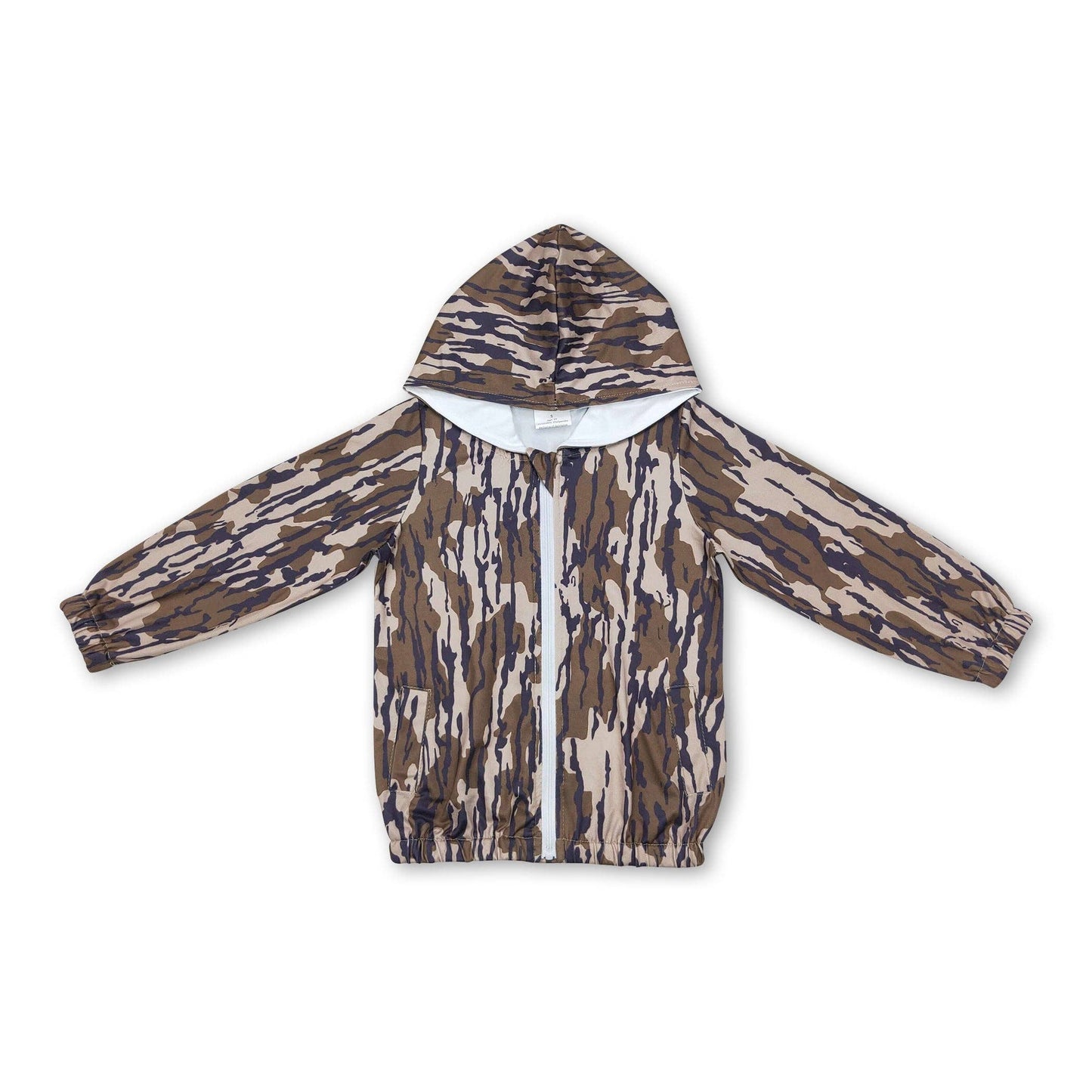 Bottomland camo boys zipper hooded jacket: 4T