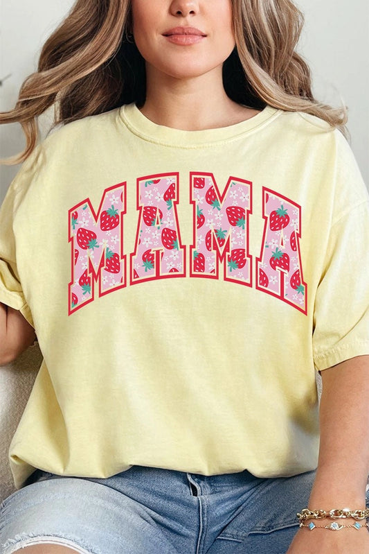 MAMA STRAWBERRY YELLOW TEE