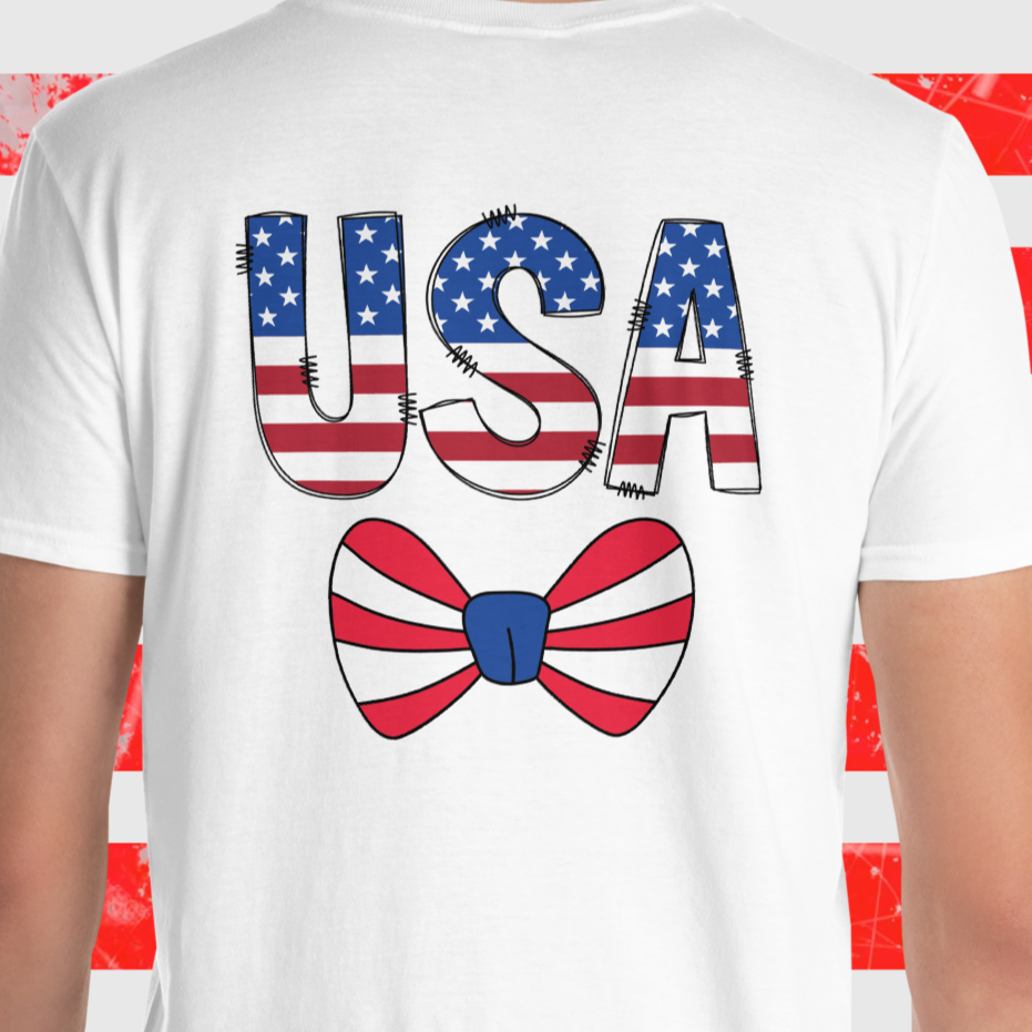 Womens Fourth of July Bow Tee